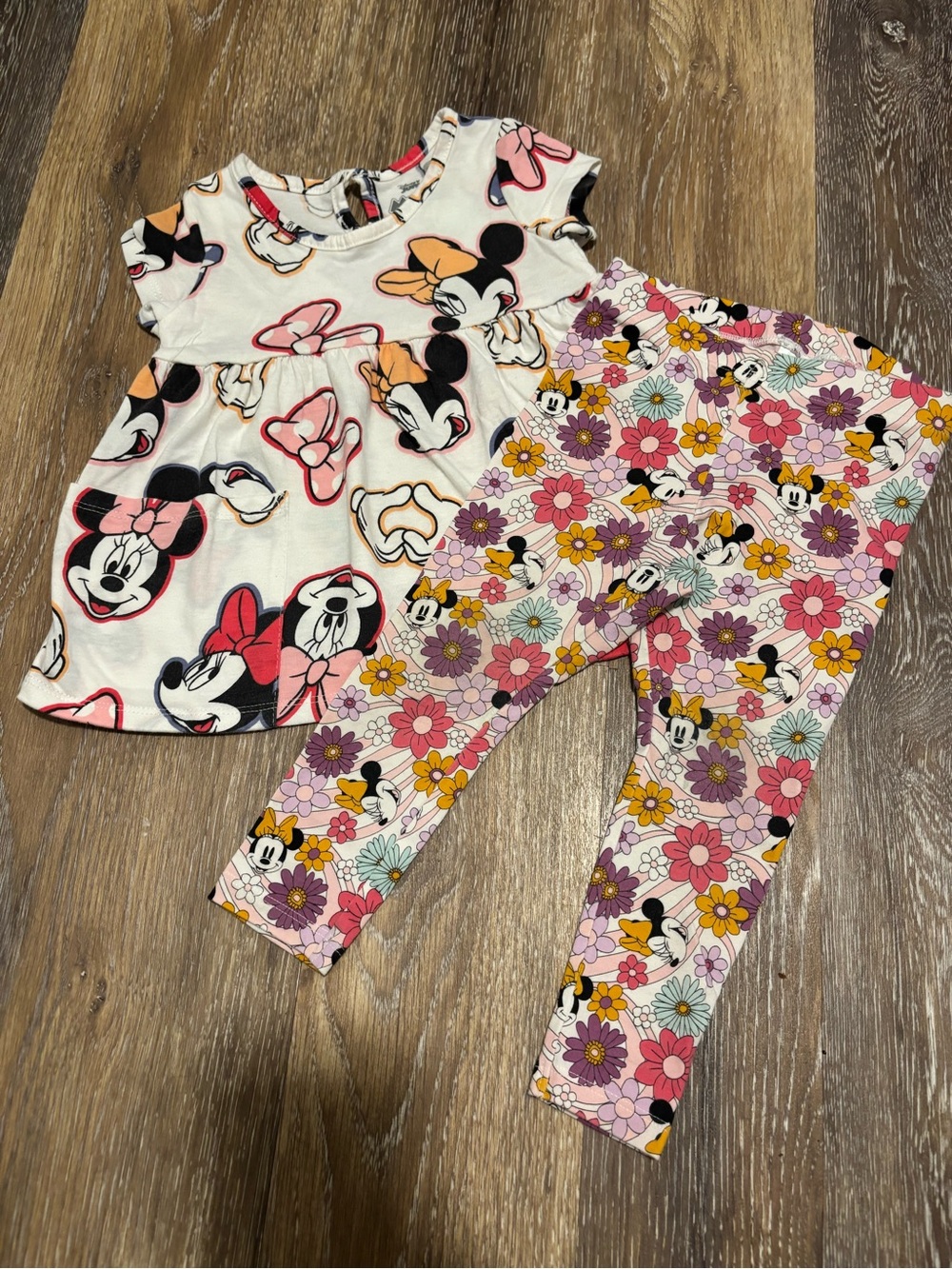 Disney Minnie Toddler Dress White Pink Red
